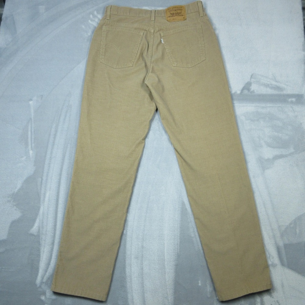 Vintage Levi's Corduroy Pants Womens 12 Khaki Straight Leg 941 Made USA 90s - Picture 2 of 16